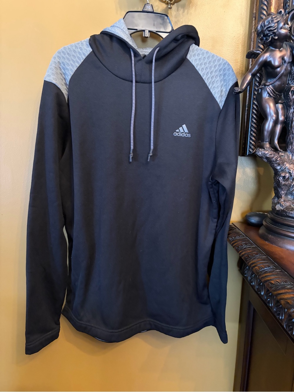 Adidas Golf Black Hoodie with Light Gray Shoulder Panels